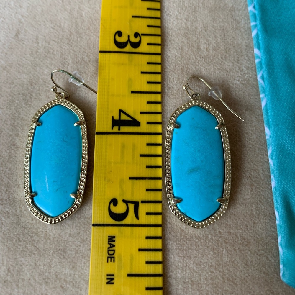 Gold Tone /Turquoise Kendra Scott Earrings
